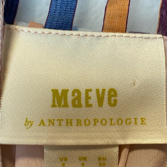 Maeve Elisabetta Ruffled Striped blouse sz 0 New - Picture 9 of 9